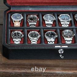 Watch Box for Men 12 Slot Luxury Watch Case Display Organizer, Microsuede