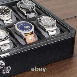 Watch Box for Men 12 Slot Luxury Watch Case Display Organizer, Microsuede