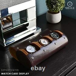 Watch Case for Men Watch Roll Travel Case Storage Organizer and Display