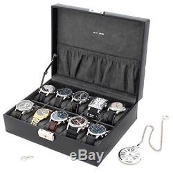 Watch Display Box Jewelry Storage Organizer Holder Case Leather For 10 Watches