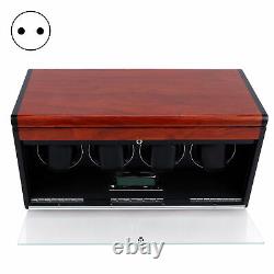 Watch Display Box Wood Oil 4 Watches Full View Mute Watch Winder Storage Case