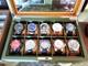 Watch Display Case 10 Slot Green & Tan Suede Organizer Storage Glass Lid Men Box