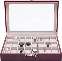 Watch Display Case, 32-Slot Watch Box Wooden Jewelry Storage Organizer Box