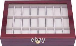 Watch Display Case, 32-Slot Watch Box Wooden Jewelry Storage Organizer Box