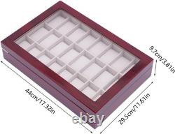 Watch Display Case, 32-Slot Watch Box Wooden Jewelry Storage Organizer Box