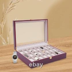 Watch Display Case, 32-Slot Watch Box Wooden Jewelry Storage Organizer Box