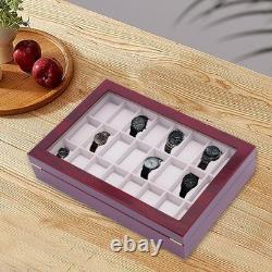 Watch Display Case, 32-Slot Watch Box Wooden Jewelry Storage Organizer Box