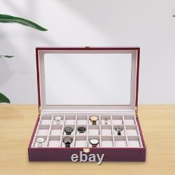 Watch Display Case, 32-Slot Watch Box Wooden Jewelry Storage Organizer Box