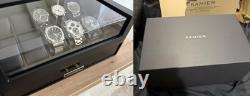 Watch Display Case Luxury 12 Slot Black Wood & Leather Organizer Storage Box