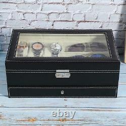 Watch Organizer Watch Display Case Watch Box With Valet Drawer For Storage