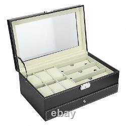 Watch Organizer Watch Display Case Watch Box With Valet Drawer For Storage