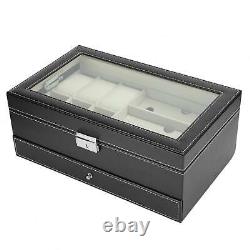 Watch Organizer Watch Display Case Watch Box With Valet Drawer For Storage