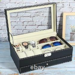 Watch Organizer Watch Display Case Watch Box With Valet Drawer For Storage