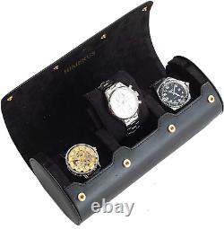 Watch Roll Travel Case for 3 Watches, Storage & Display Watch Box Travel Partner