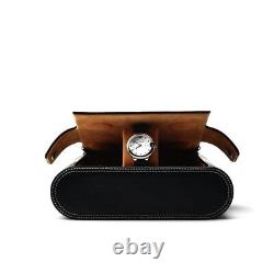 Watch Storage Box Black 6 Grids PU Leather Velvet Organizer Case Jewelry Display