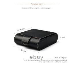 Watch Storage Box Black 6 Grids PU Leather Velvet Organizer Case Jewelry Display