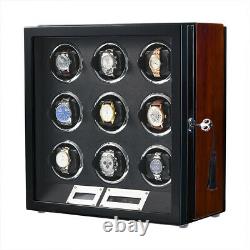 Watch Winder For 1-9 Watches Auto Multiple Operating Mode Display Storage Case