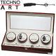 Watch Winder for 8 Watches Burlwood Finish Display Box Case + 9 Storages NEW