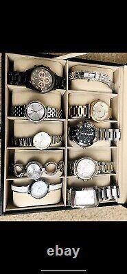 Watch case storage box organizer display for 18 watches