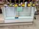 White Wood Full Vision 70-Inch Glass Display Showcase with Shelves