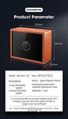 Winder Safe Box Automatic Watch Winding Motor Display Case Carbon Fiber Storage