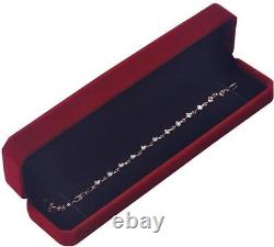 Wine Red Velvet Necklace Chain Bracelet Display Case Storage Jewelry Gift Box