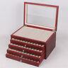 Wood 5 Layer 56 Pens Display Box Organizer Fountain Storage Collection Tray Case