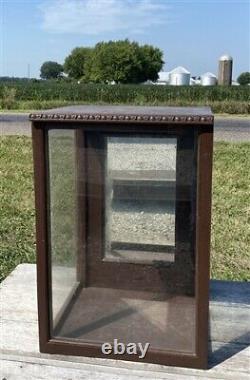 Wood Display Case, Vintage Showcase, Cupboard, Country Store, Wooden Case Mirror