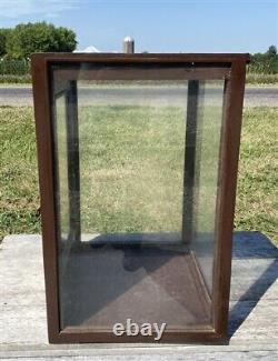Wood Display Case, Vintage Showcase, Cupboard, Country Store, Wooden Case Mirror