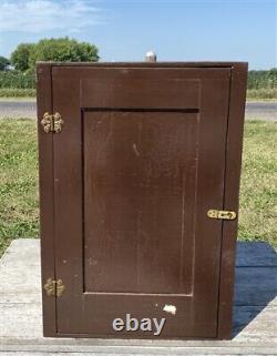 Wood Display Case, Vintage Showcase, Cupboard, Country Store, Wooden Case Mirror