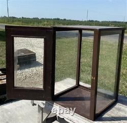 Wood Display Case, Vintage Showcase, Cupboard, Country Store, Wooden Case Mirror