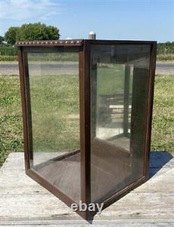 Wood Display Case, Vintage Showcase, Cupboard, Country Store, Wooden Case Mirror