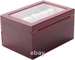 Wood Watch Box 20 Slots Glass Top Mens Watch Display Case Watch Box Organizer