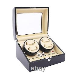 Wood Watch Winder Display Box Automatic Rotation Storage Case 4+6 Grids Watches