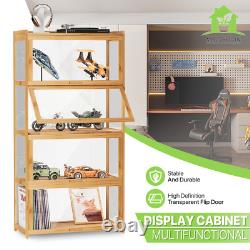 Wooden Acrylic Display Case Toys Figure Book Shelf 55 Compartment Boxes, 4 Tiers Wooden Acrylic Display Case Toys Figure Book Shelf 55 Compartment Boxes, 4 Tiers