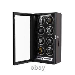 Wooden Automatic 8 Watch Winder LCD Touch Screen Display Box Case Storage Gift