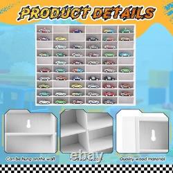 Wooden Display Case for Hot Diecast Wheels, 60 Spaces, Wall Mount, 1/64 Scale