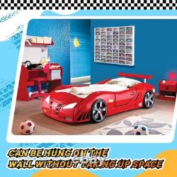 Wooden Display Case for Hot Diecast Wheels, 60 Spaces, Wall Mount, 1/64 Scale