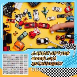 Wooden Display Case for Hot Diecast Wheels, 60 Spaces, Wall Mount, 1/64 Scale