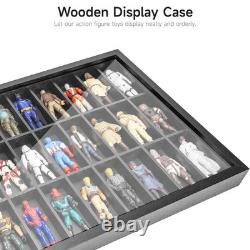 Wooden Display Wall Case for 3.75 Action Figures, 36 Compartments, Star Wars