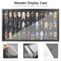Wooden Display Wall Case for 3.75 Action Figures, 36 Compartments, Star Wars