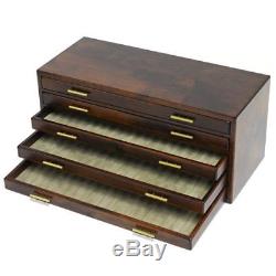 Wooden Stationery Fountain Pen Case Display 100Slot Collection Storage JAPAN F/S