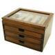 Wooden Stationery Fountain Pen Case Display 40 Slot Collection Storage