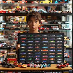 Wooden Wall Mount Display Case for Hot Wheels, with Dust Resistant Acrylic Glass