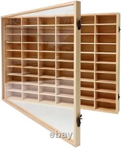 Wooden Wall Mount Display Case for Hot Wheels, with Dust Resistant Door, Matchbo