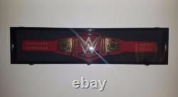 Wrestling Belt Display Case Black Solid Wood WWE MMA Boxing Championship Cabinet