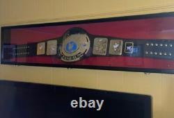Wrestling Belt Display Case Black Solid Wood WWE MMA Boxing Championship Cabinet
