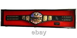 Wrestling Belt Display Case Solid Wood WWE MMA Boxing Championship Title Cabinet