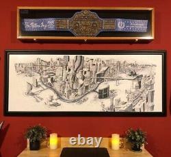 Wrestling Belt Display Case Solid Wood WWE MMA Boxing Championship Title Cabinet