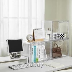X-Large Acrylic Display Case Set 5 Stackable Storage Bins with Magnetic Lids